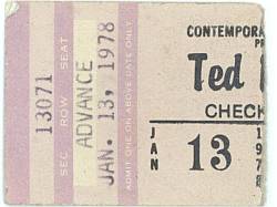 1978-01-13 Ted Nugent with GE show ticket_13071 St. Louis Checkerdome January 24, 1978